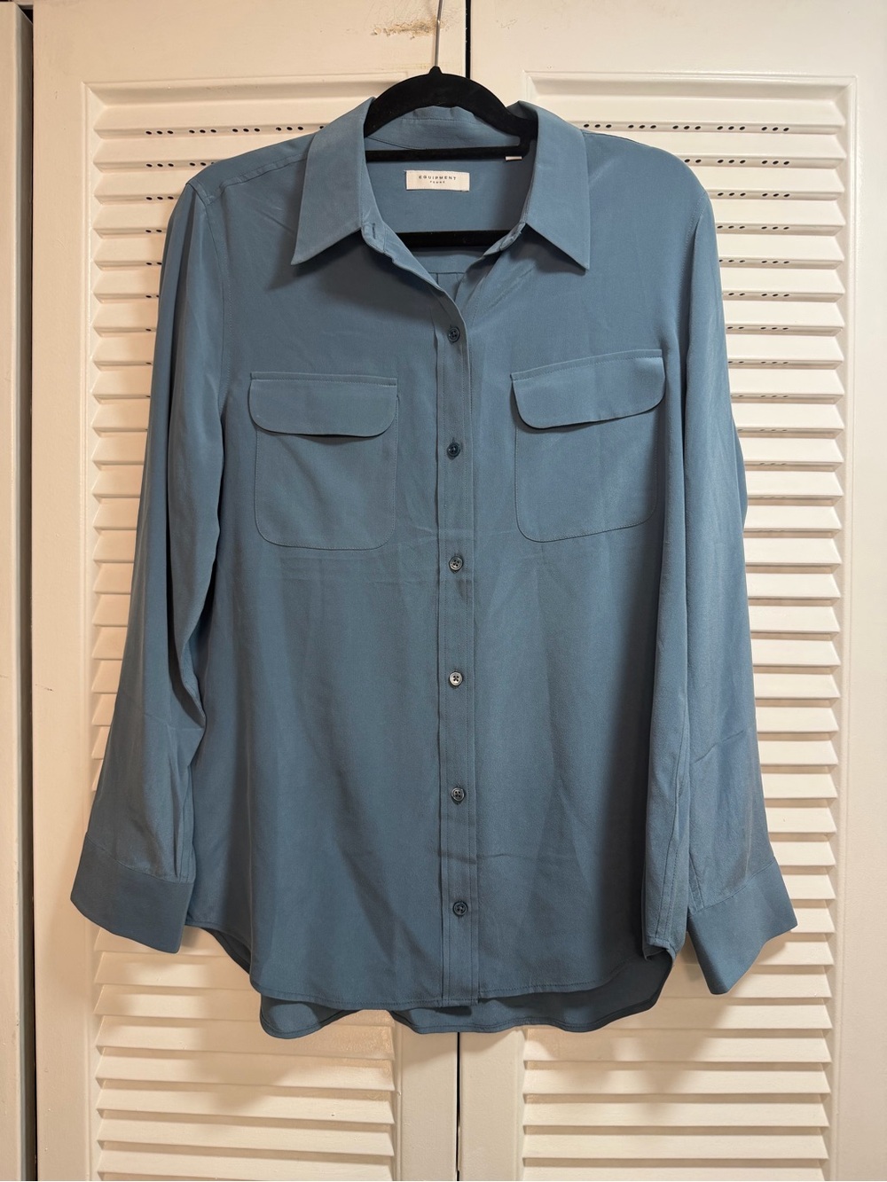 Equipment Women's Silk Blouse in Dusty Blue